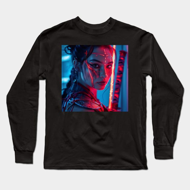 Samurai Lady Long Sleeve T-Shirt by Creativetee's101